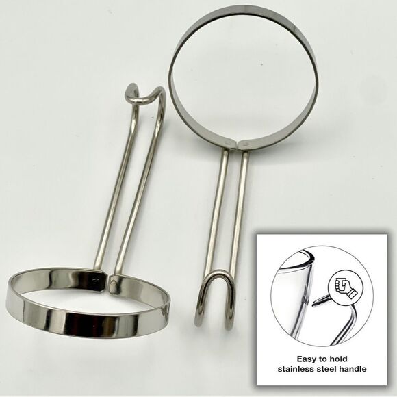 Vitrosax Italy Clear Glass Stainless Steel Removable Handle Expresso Mug Set - Picture 14 of 16